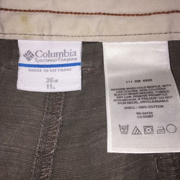 Columbia Cargo Shorts Sz 36 W 11 L Cotton Hiking Outdoors - Picture 5 of 14